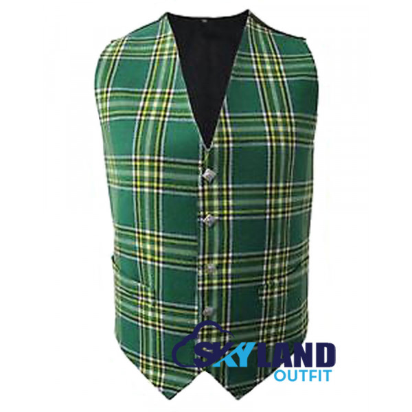 Scottish Black Stewart Tartan Vest / Irish Formal ...