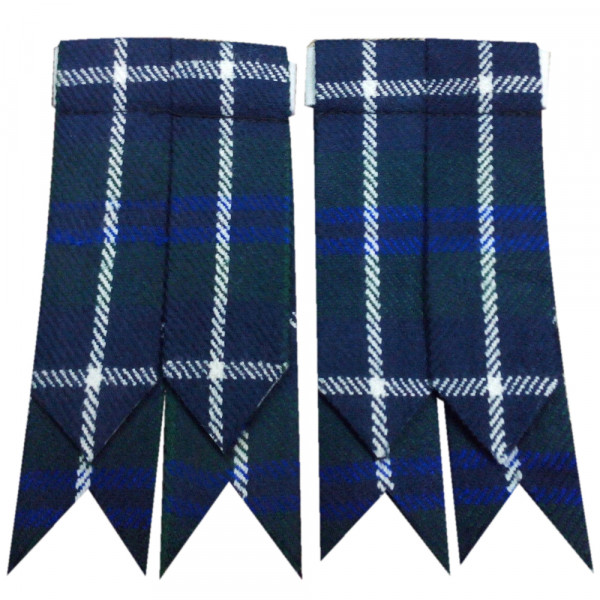 Blue Douglas Kilt Flashes and Garters