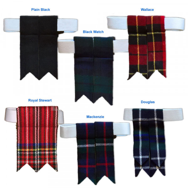 Royal Stewart Tartan Kilt Flashes and Garters