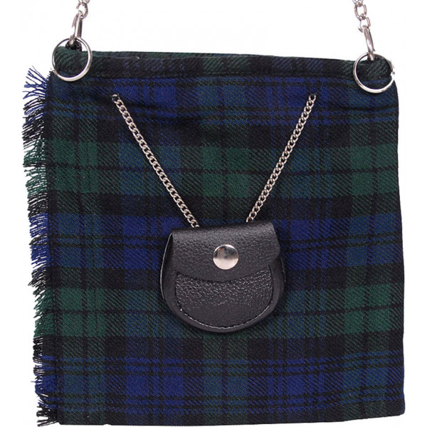 Scottish Black Watch Tartan Ladies Kilt Shaped Bag...