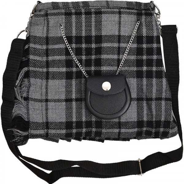 Scottish Grey Watch Tartan Ladies Kilt Shaped Purs...