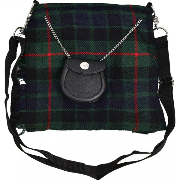 Scottish Gunn Tartan Ladies Kilt Shaped Purse, Tra...