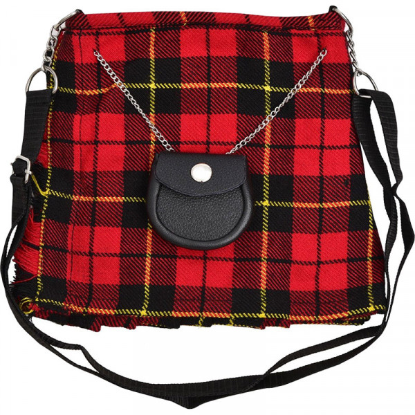 Scottish Wallace Tartan Ladies Kilt Shaped Purse, ...